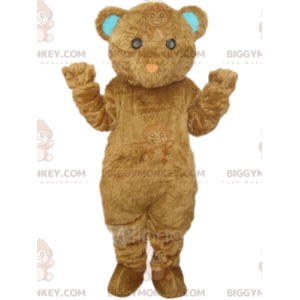 Fantasia de mascote BIGGYMONKEY™ filhote de urso marrom com focinho de coração pequeno - Mascote urso - BiggyMonkey.com