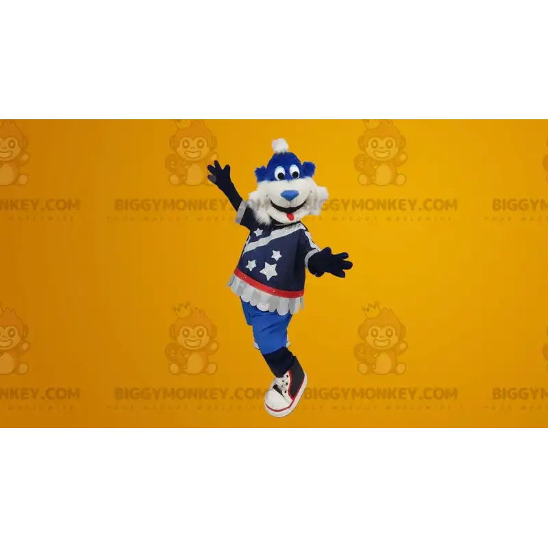 Blauw en wit teddy BIGGYMONKEY™ mascottekostuum - Blauw en wit teddy BIGGYMONKEY™ mascottekostuum -