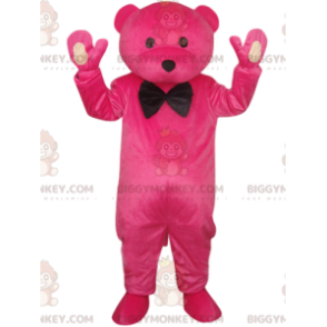 Fantasia de mascote de urso fúcsia BIGGYMONKEY™ com gravata