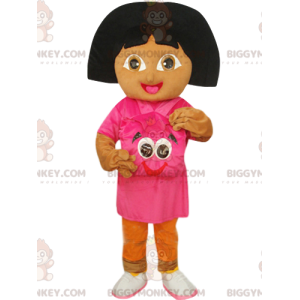 Dora Explorer BIGGYMONKEY™ maskottiasu fuksiarepulla -