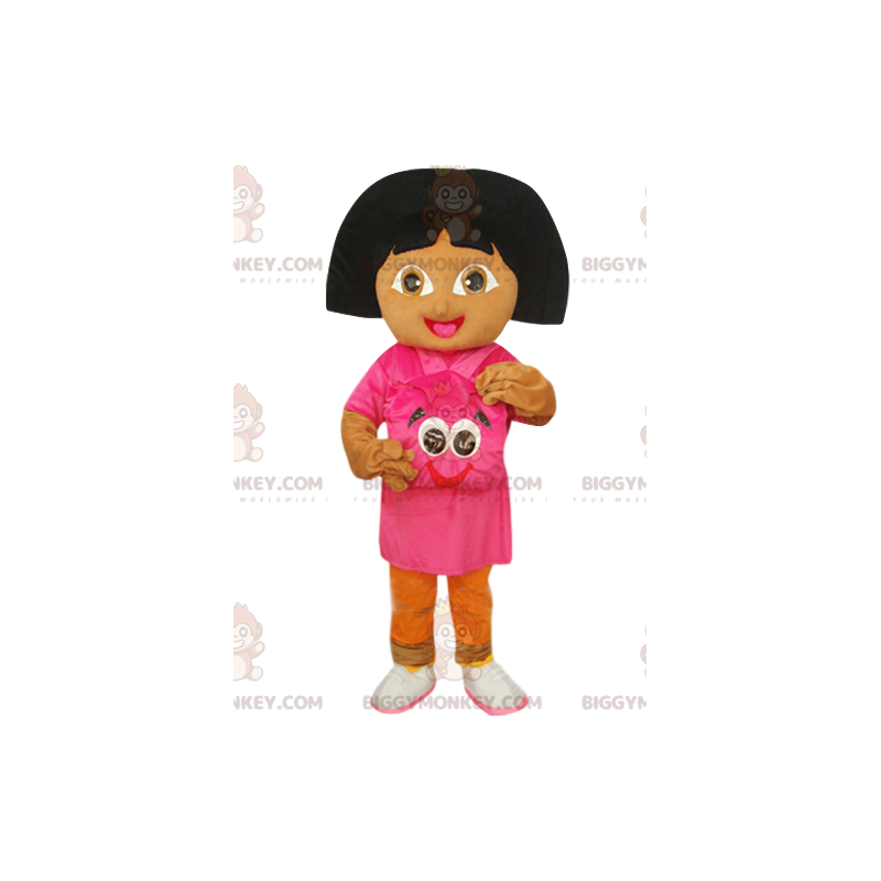Traje de mascote Dora, a Aventureira BIGGYMONKEY™ com mochila