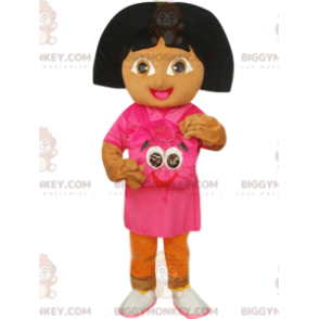 Dora Explorer BIGGYMONKEY™ maskottiasu fuksiarepulla -