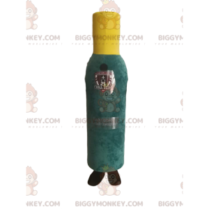 Στολή μασκότ BIGGYMONKEY™ με πράσινο και κίτρινο μπουκάλι.