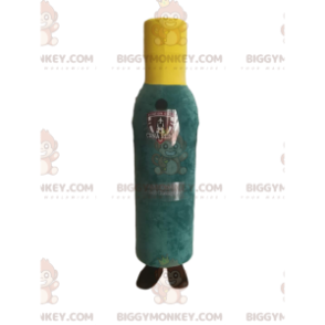 Grüne und gelbe Flasche BIGGYMONKEY™ Maskottchen-Kostüm.