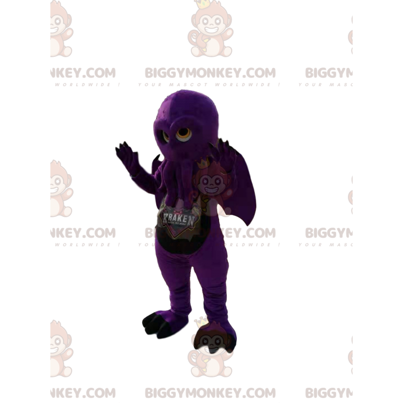 Costume de mascotte BIGGYMONKEY™ de pieuvre violette avec des Costume de mascotte BIGGYMONKEY™ de pieuvre violette avec des