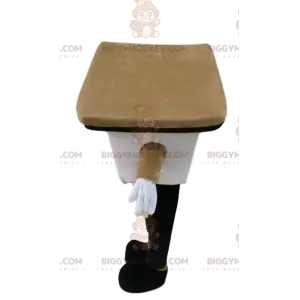 Cremefarbenes und weißes Haus BIGGYMONKEY™ Maskottchenkostüm