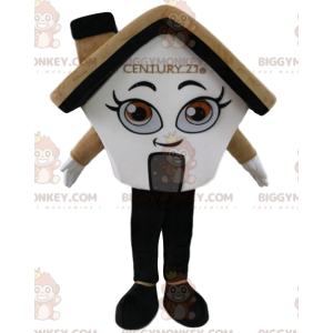 Traje de mascote creme e branco da casa BIGGYMONKEY™ com