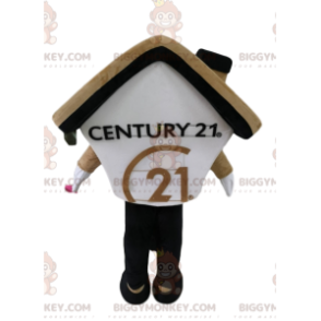 Cremefarbenes und weißes Haus BIGGYMONKEY™ Maskottchenkostüm