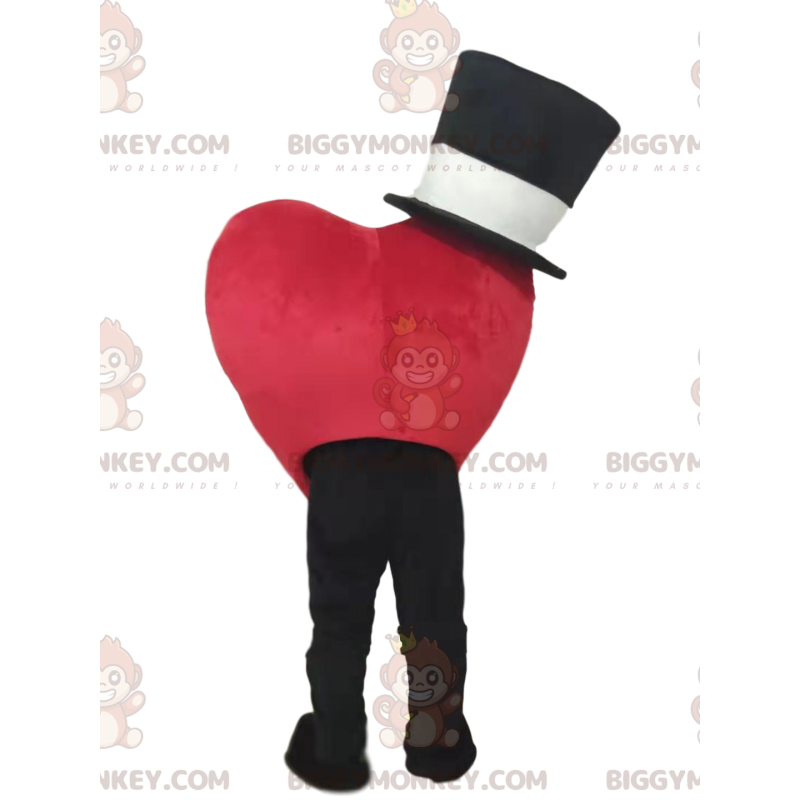 Costume de mascotte BIGGYMONKEY™ de cœur rouge souriant avec un Costume de mascotte BIGGYMONKEY™ de cœur rouge souriant avec un