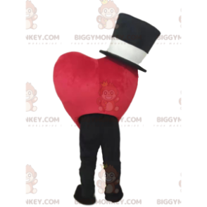 Kostým s úsměvem maskota BIGGYMONKEY™ s červeným srdcem a černým kloboukem - Nezařazení maskoti - BiggyMonkey.com