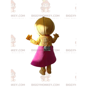 Costume de mascotte BIGGYMONKEY™ d'oignon avec une jupe rose.
