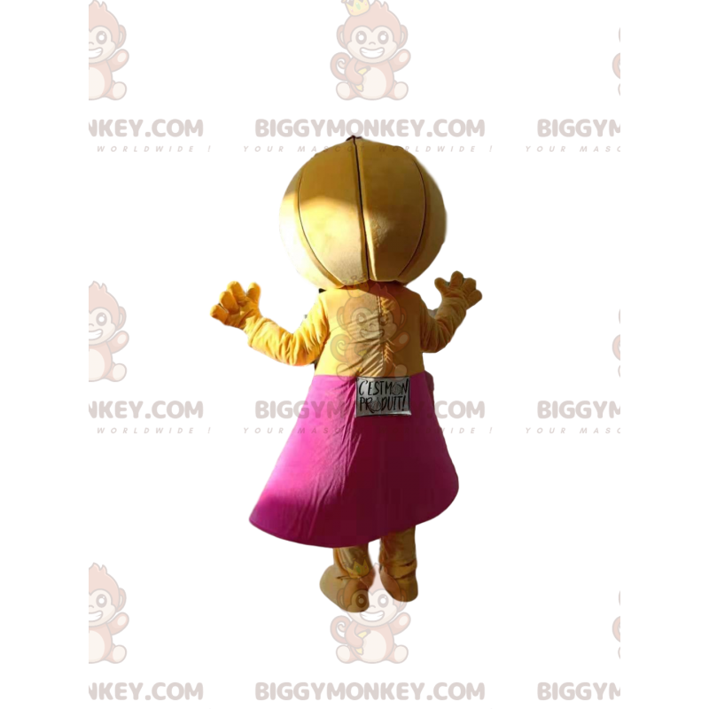 Ui BIGGYMONKEY™ mascottekostuum met roze rok. Vijgen Kostuum - Ui BIGGYMONKEY™ mascottekostuum met roze rok. Vijgen Kostuum -