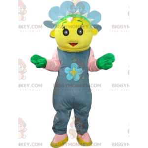 Traje de mascote BIGGYMONKEY™ Personagem amarelo com coroa de