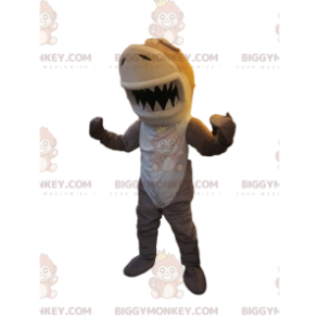 Costume de mascotte BIGGYMONKEY™ de requin beige et blanc. Costume de requin - Mascottes Poisson - BiggyMonkey.com