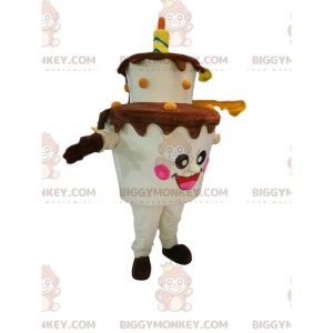 Costume de mascotte BIGGYMONKEY™ de gâteau à deux étages, avec