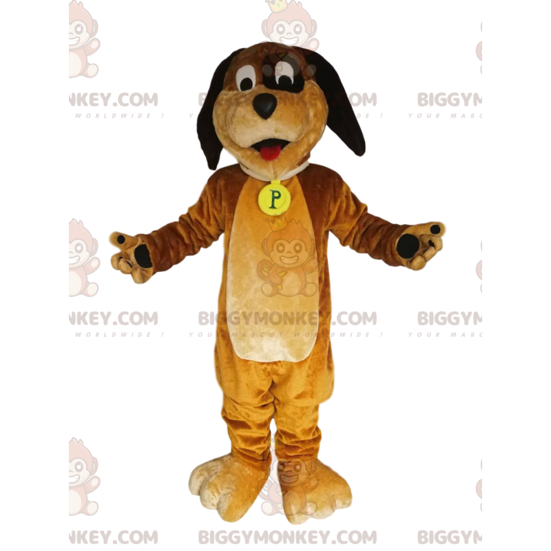 Divertente costume mascotte cane marrone BIGGYMONKEY™. costume Divertente costume mascotte cane marrone BIGGYMONKEY™. costume