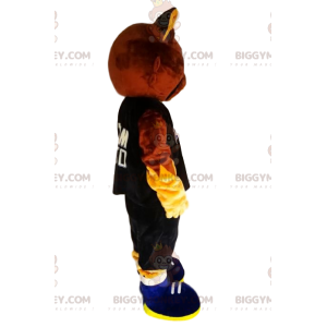 Bruine kat BIGGYMONKEY™ mascottekostuum met supportersshirt -