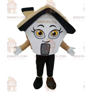 Cream House BIGGYMONKEY™ Mascot Costume with Fireplace -