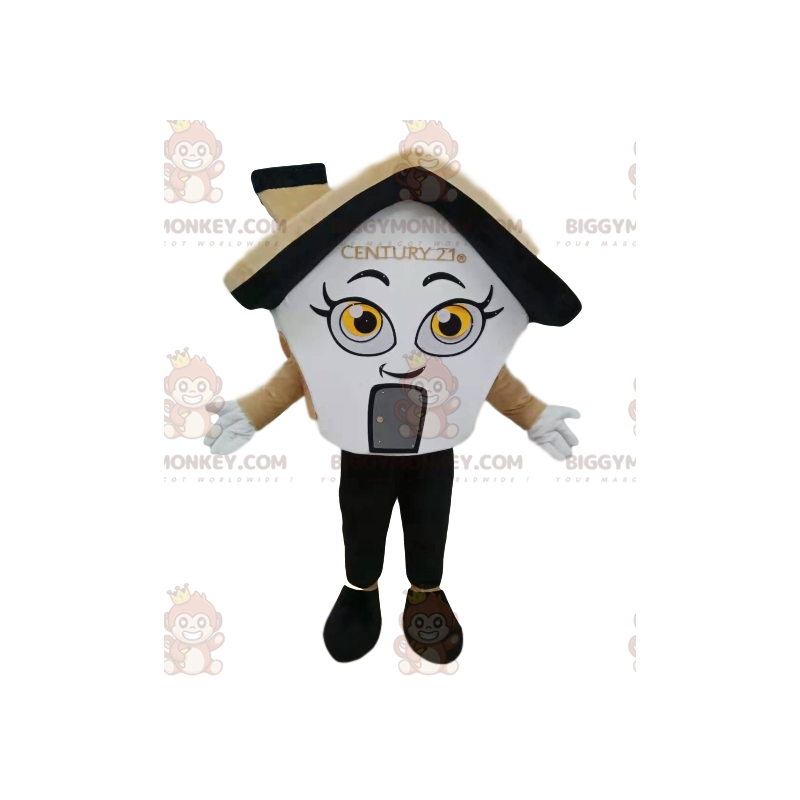 Cream House BIGGYMONKEY™ Mascot Costume with Fireplace -