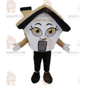 Cream House BIGGYMONKEY™ Mascot Costume with Fireplace -