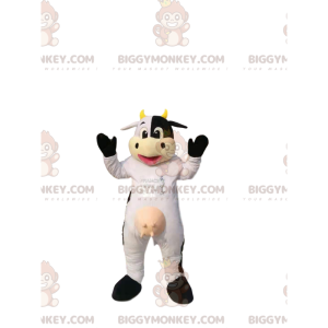 BIGGYMONKEY™ Maskottchenkostüm aus weißer und schwarzer Kuh mit