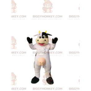 BIGGYMONKEY™ Maskottchenkostüm aus weißer und schwarzer Kuh mit