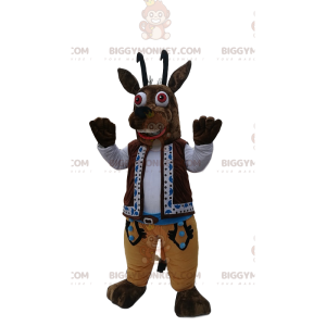 Disfraz de mascota BIGGYMONKEY™ de gamuza marrón con atuendo