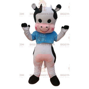 BIGGYMONKEY™ Maskottchenkostüm Schwarze und weiße Kuh mit