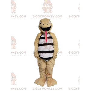 Fun beige snake BIGGYMONKEY™ mascot costume. snake costume -