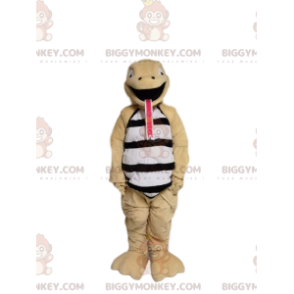 Fun beige snake BIGGYMONKEY™ mascot costume. snake costume -