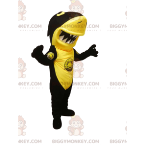 Kostium maskotki BIGGYMONKEY™ Czarno-żółty rekin z wielką szczęką - Rybie Maskotki - BIGGYMONKEY_013109 - BiggyMonkey.com