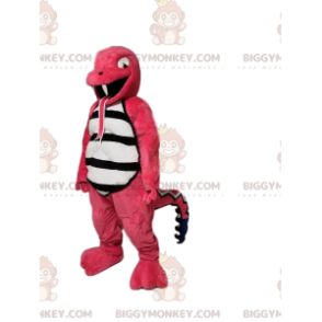 Fun pink lizard BIGGYMONKEY™ mascot costume. lizard costume -