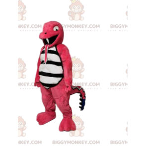 Fun pink lizard BIGGYMONKEY™ mascot costume. lizard costume –