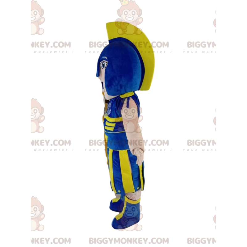 BIGGYMONKEY™ Roman Soldier Mascot Costume with Blue and Yellow BIGGYMONKEY™ Roman Soldier Mascot Costume with Blue and Yellow