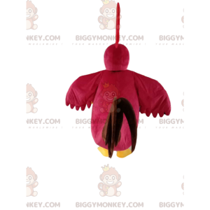 Rode haan BIGGYMONKEY™ mascottekostuum, met prachtig verenkleed