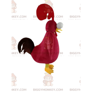 Rode haan BIGGYMONKEY™ mascottekostuum, met prachtig verenkleed