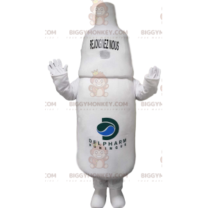 White Bottle BIGGYMONKEY™ Mascot Costume. bottle costume -