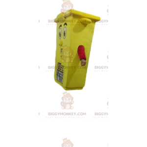 Big Smile gele prullenbak BIGGYMONKEY™ mascottekostuum -
