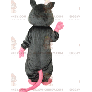 Very cheerful gray and pink mouse BIGGYMONKEY™ mascot costume.