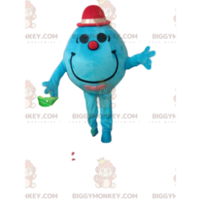 BIGGYMONKEY™ mascot costume of turquoise round man with a small