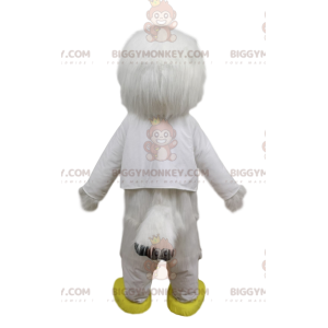 BIGGYMONKEY™ Mascot Costume White Bird With Funny Yellow Beak -