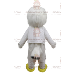 Kostým maskota BIGGYMONKEY™ Bílý pták s legračně žlutým zobákem