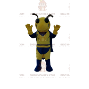 Στολή μασκότ BIGGYMONKEY™ από κίτρινη και μπλε σφήκα. στολή