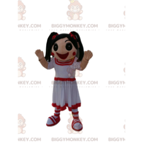 Disfraz de mascota BIGGYMONKEY™ para niña con vestido blanco y