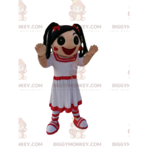 Disfraz de mascota BIGGYMONKEY™ para niña con vestido blanco y