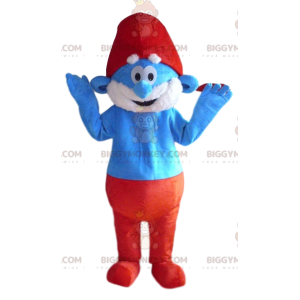 Papa Smurf BIGGYMONKEY™ maskotdräkt. Pappasmurfdräkt -