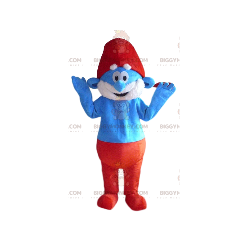Papa Smurf BIGGYMONKEY™ maskotdräkt. Pappasmurfdräkt - Papa Smurf BIGGYMONKEY™ maskotdräkt. Pappasmurfdräkt -