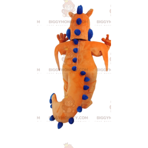 Cute orange and blue dragon BIGGYMONKEY™ mascot costume. dragon