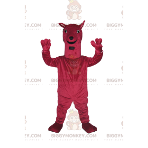 BIGGYMONKEY™ costume mascotte molto allegro cagnolino fucsia.