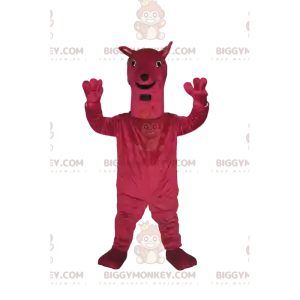 Kostým maskota BIGGYMONKEY™ velmi veselý fuchsiový velký pes.